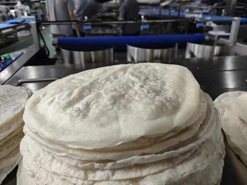 Complete 8 Inch Frozen Tortilla Production Line 7500 Pcs h High Yield Commercial Equipment Customize