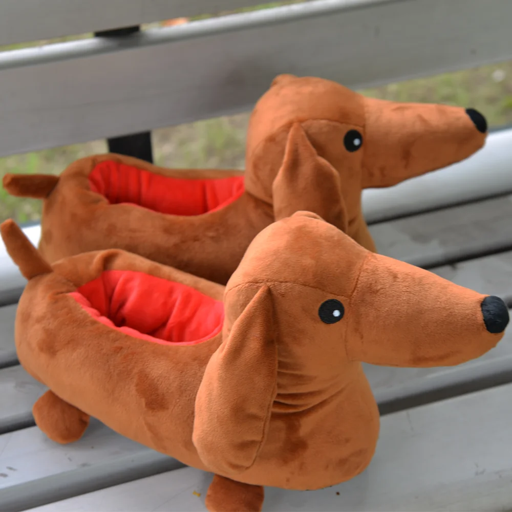 Rytanda Dachshund dog Style Slippers for Men and Women At Home Winter Dachshund Warm Indoor Shoes ﻿