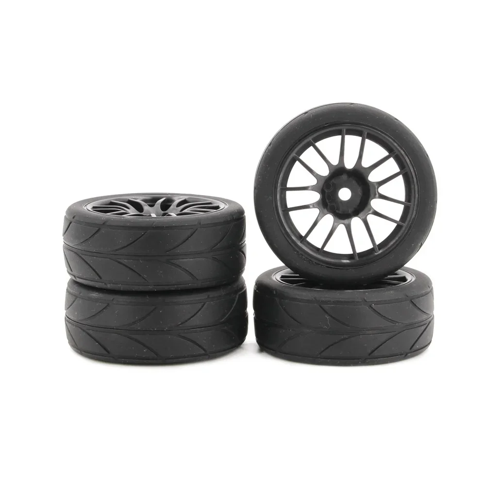 4PCS 65mm 1/10 Rubber Tire RC Racing Car Tires On Road Wheel Rim For HSP HPI RC Car Part Diameter 65mm Tires 94123-94122 CS XIS