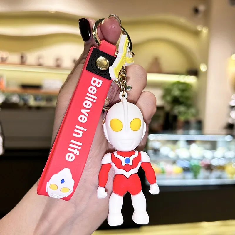 Nieuwe Cartoon Hanger Schattige Ultraman Sleutelhangers Lederen Tas Auto Plastic Zacht Rubber Pop Sleutelhanger Accessoires Sieraden Kind Geschenken