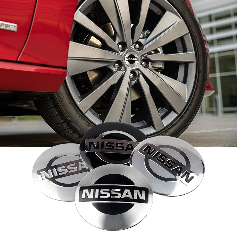 4PCS 56mm Auto Hub Caps Car Wheel Center Caps Car Hubcap Sticker Personalized Aluminum Tire Hub Sticker For Nissan Nismo GTR