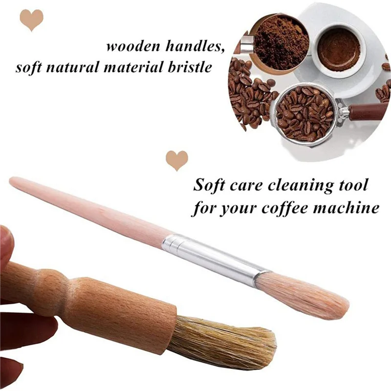 【Flash-Deal!】10X Coffee Brush Set Espresso Brush Kit,Wooden Coffee Grinder Machine Cleaning Brush And Espresso Brush