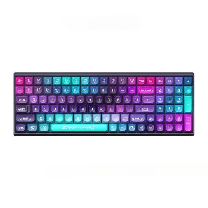 Lofree Cyberpunk 100 Keys Wireless Three Mode Mechanical Keyboard Red Axis Bluetooth/2.4G/Wired for Gaming PC Tablet