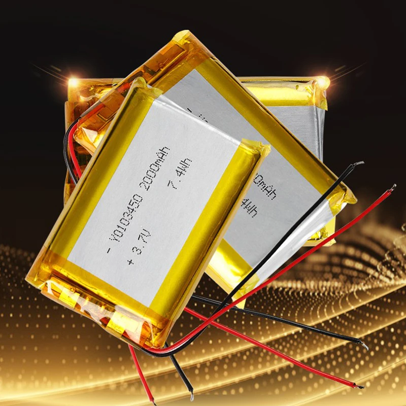 Rechargeable 3.7V 2000mAh Li-Po Battery 104050 Lithium Polymer Battery Li-Po li ion Lipo cells For GPS MP3 MP4 Driving Recorder