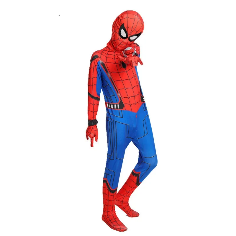 子供スパイダーマンコスプレ衣装ジャンプスーツハロウィンスーパー衣装ヒーロー全身タイツスーツステージパフォーマンスロールプレイ服男の子