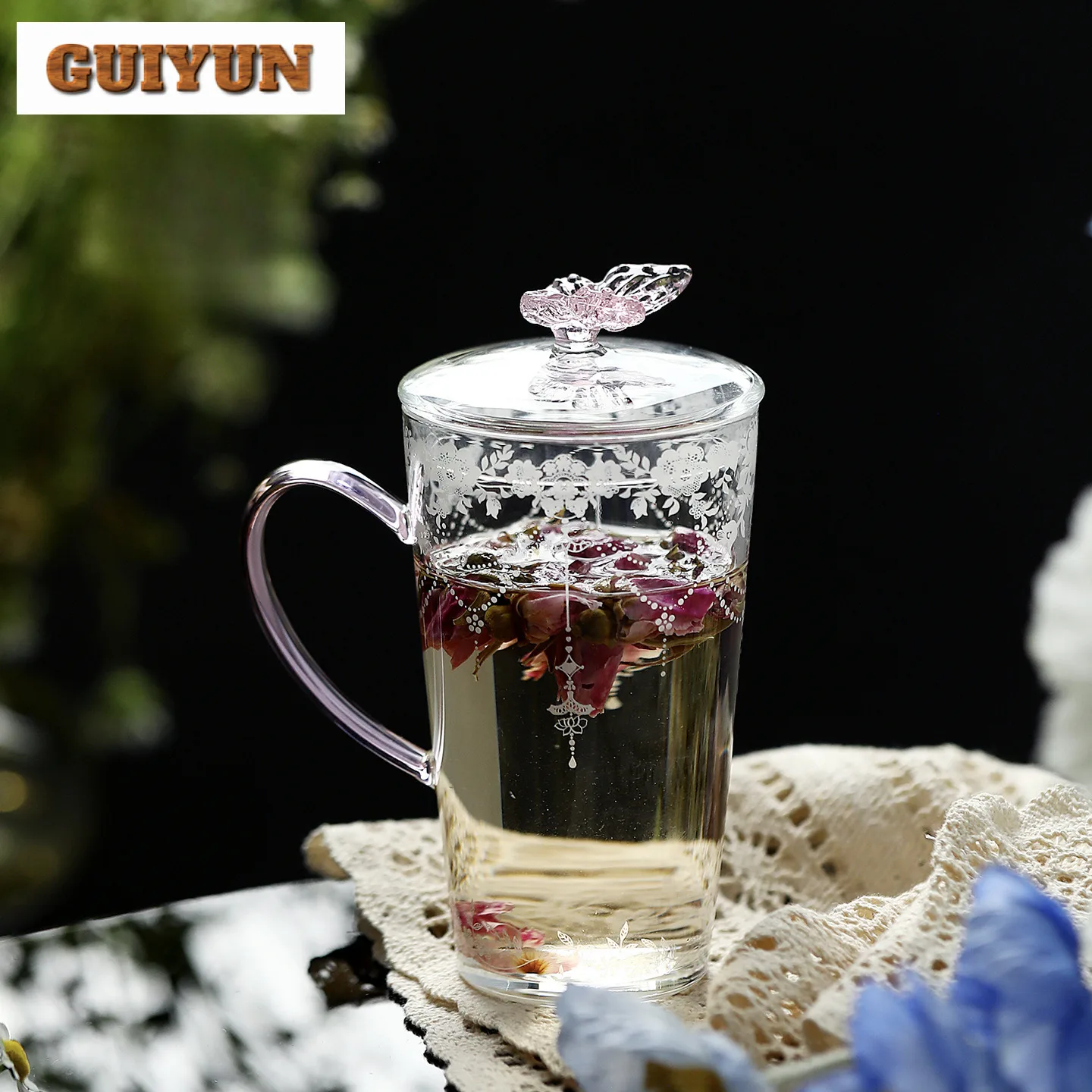 300ml High Borosilicate Glass With Lid Coffee Mug Breakfast Mug Afternoon Tea Mug Personal Office Water Cup Tea Items Ornaments