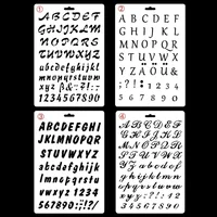 Plantilla de capas huecas para álbum de recortes, plantillas de letras del alfabeto, plantilla de decoración de álbum en relieve, enmascaramiento para pulverización de tinta pigmentada