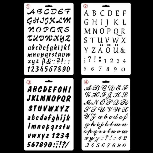 Imagen 1 del producto Plantilla de capas huecas para álbum de recortes, plantillas de letras del alfabeto, plantilla de decoración de álbum en relieve, enmascaramiento para pulverización de tinta pigmentada