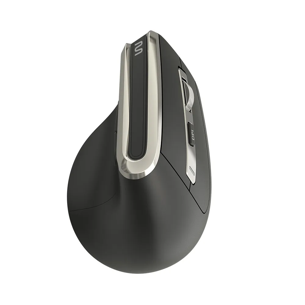 Wireless Mouse MS900 Silent Click Bluetooth and USB 3200DPI Adjustable 6 Buttons Rechargeable Black Multi - MO382