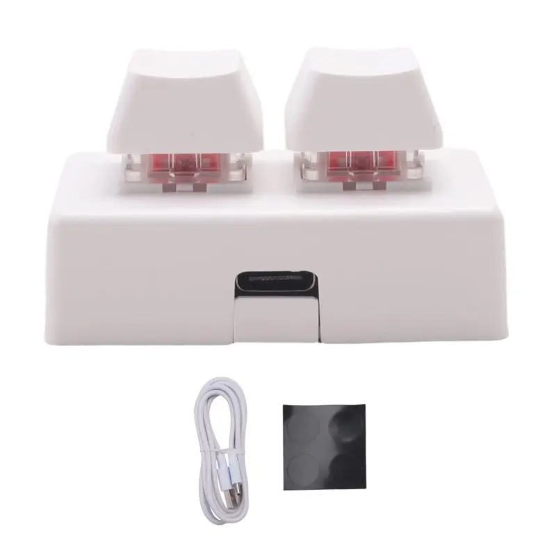 Teclado de programação macro com 2 teclas, design moderno, teclado mini RGB para jogos, ideal para desenho, com interruptores vermelhos, teclado perso