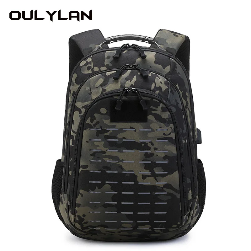 Oulylan 20-35L Nylon Material Transparent Tactical Backpack Laser Cut Interior with Reflective Panel for Home Outsourcing