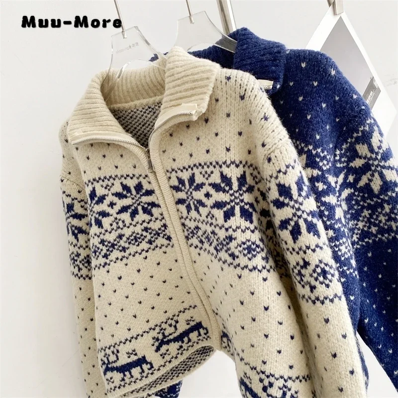Sweter damski z długim rękawem i nadruk geometryczny w stylu Casual 2023 ciepła moda sweter damski w stylu Vintage