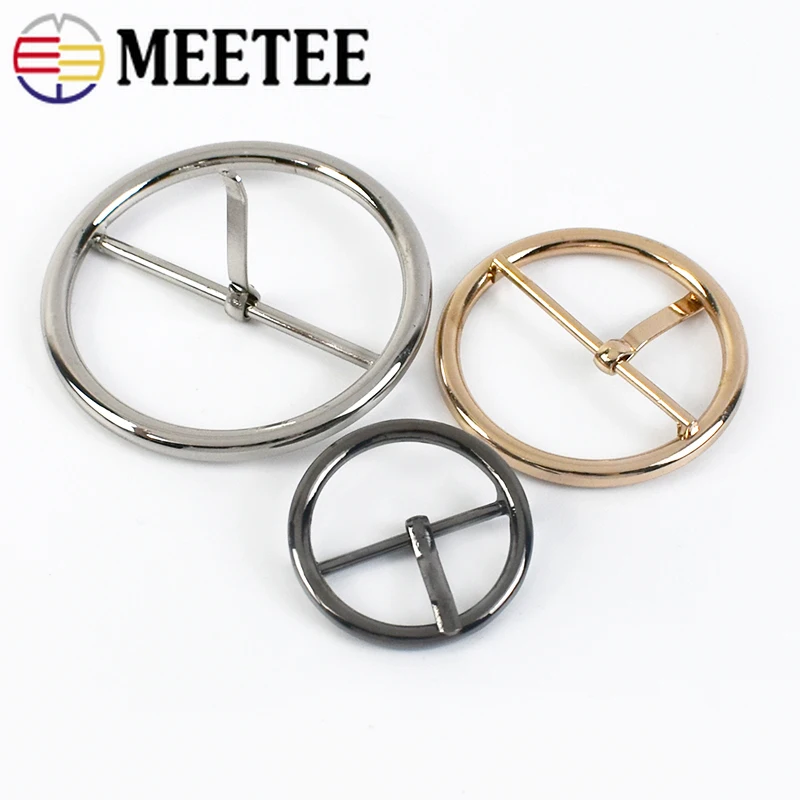 4pcs Meetee 20-70mm Round Metal Belt Buckle Adjust Pin Buckles DIY Women Coat Sewing Buttons for Bags Clothing Decor Accessories