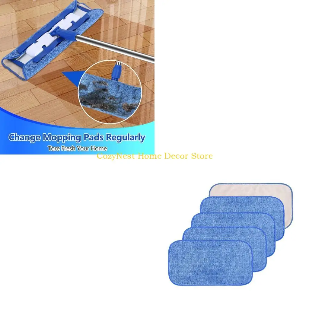 

92MF 5 шт. профессиональные чистящие полотенца из волокна высокой плотности, сменные накладки для швабры для полировки металла,