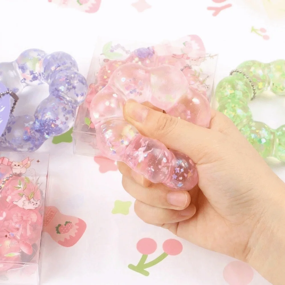 Creative Funny Maltose Slow Rebound Bracelet Soft Sequin Donut Pinch Bracelet Portable Fidget Kids