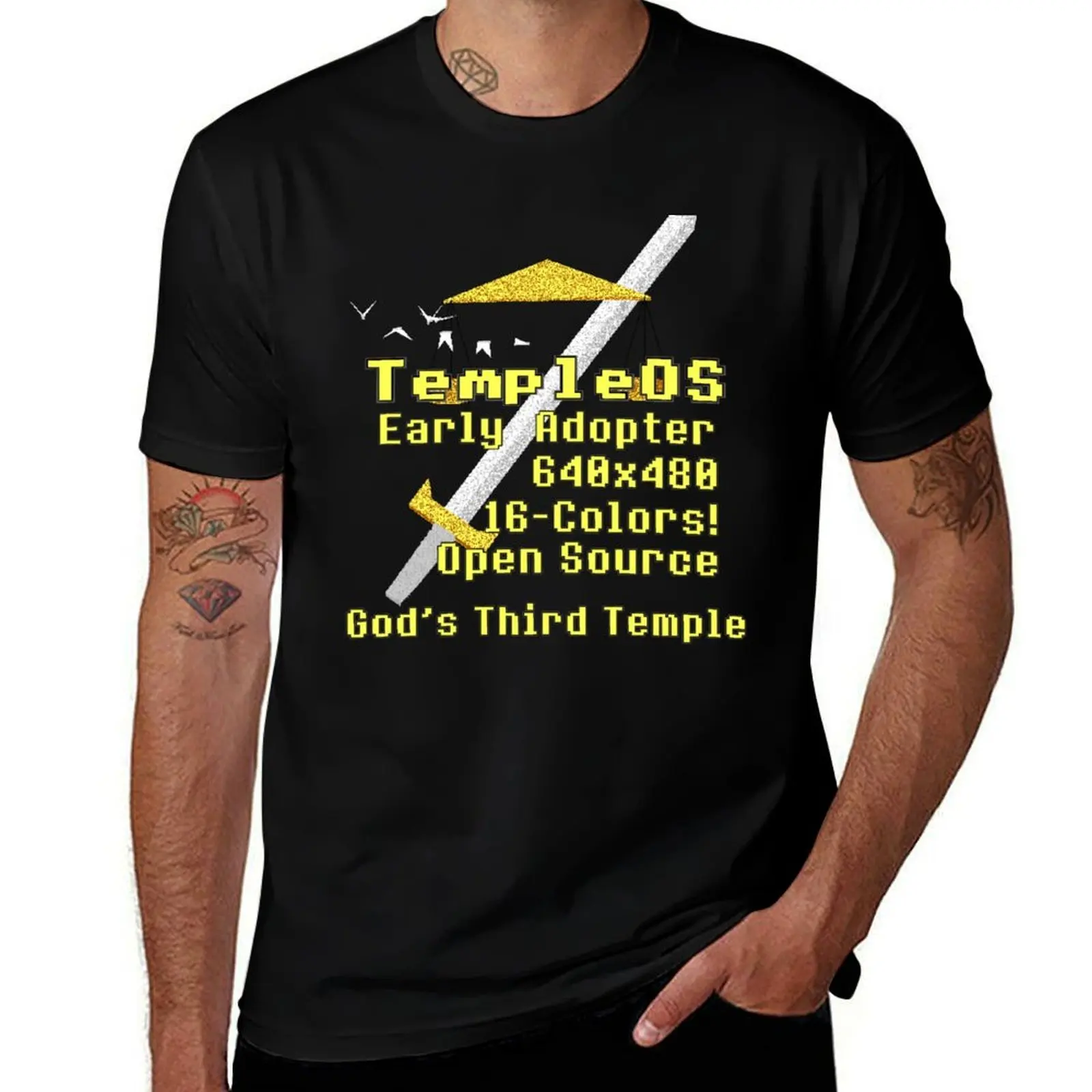 

TempleOS Early Adopter - Terry A Davis, Programmer, Meme T-Shirt t shirts for man graphic tees man t shirt cotton T-Shirt