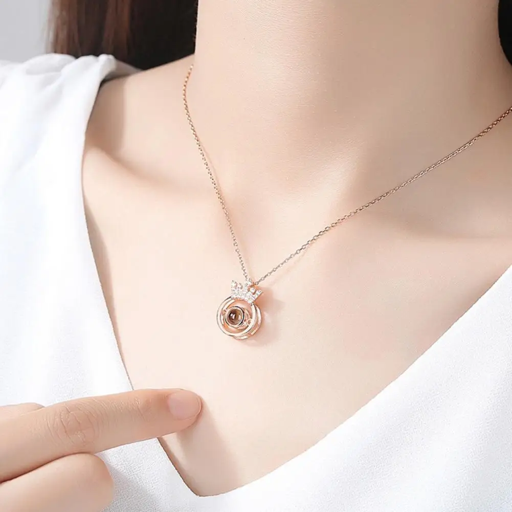 Picture Necklace Personalized Photo Projection Necklace Memorial Valentine's Day Birthday Gifts for Wife Girlfriend