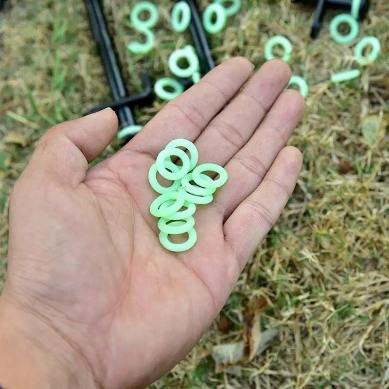 

20/50Pcs/Pack Fluorescent Tent Rings Luminous O-shaped Silicone Tent Ring