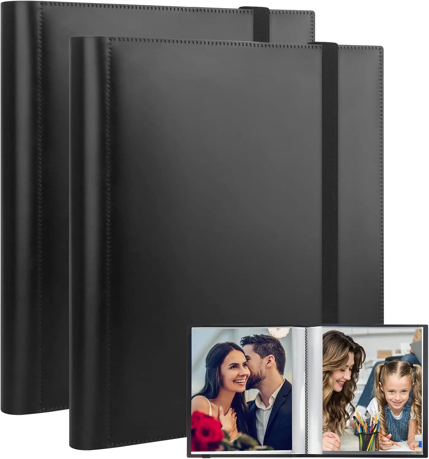 

Photo Album 8.5x11 Holds 68 Photos, Art Portfolio Binder for 8.5 x 11 Pictures, Binder with Plastic Sleeves for Photos,