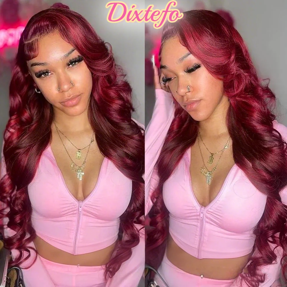 

Парик из натуральных волос 99J Burgundy Body Wave, 13x6 HD Lace Frontal, плотность 200%, бразильский, 13x4 Lace Frontal, парики из натуральных волос 99J