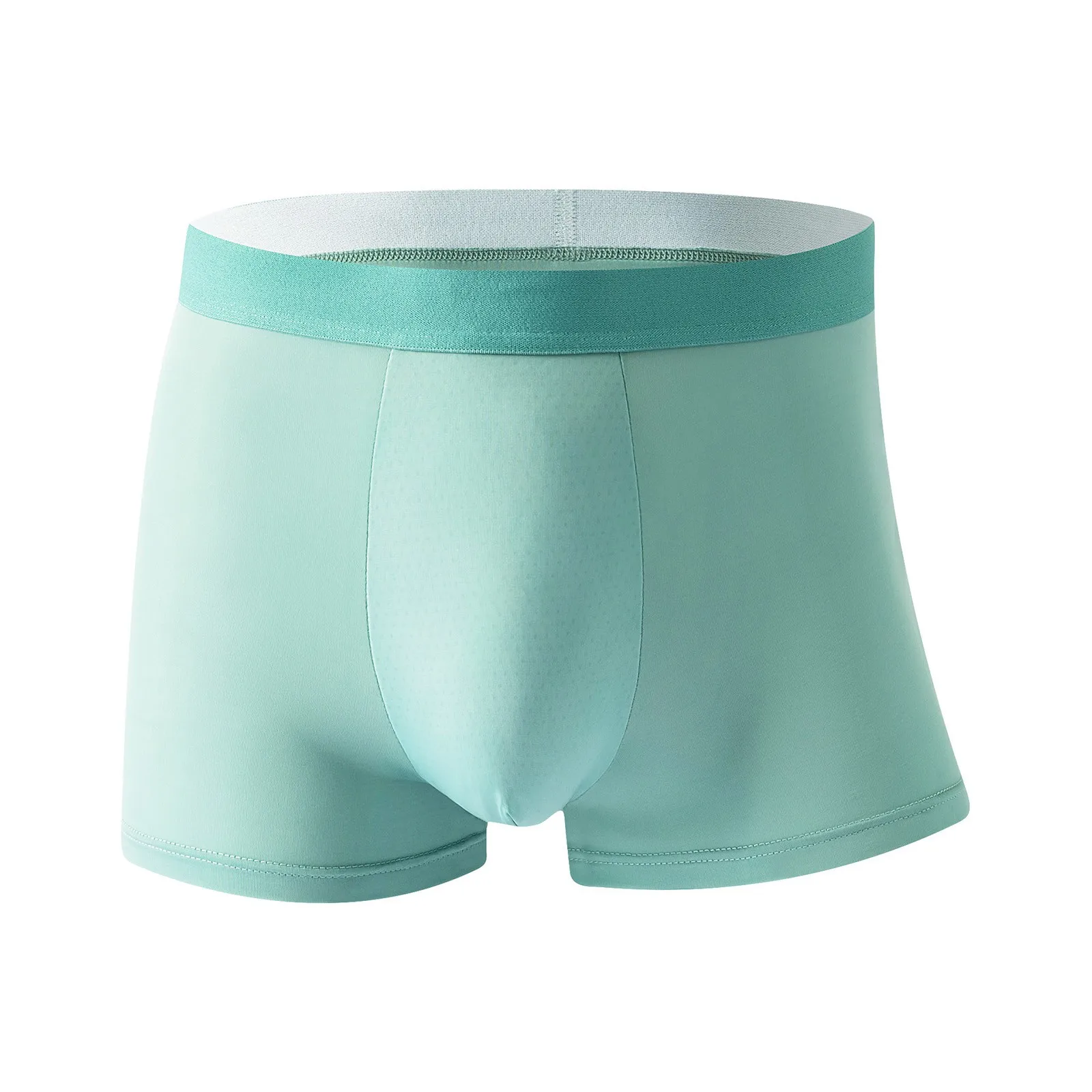 Man Ice Silk Seamless Briefs High Waist Solid Color Loose Underpants Breathable Comfortable Oversize Bikini Swimming Underpants