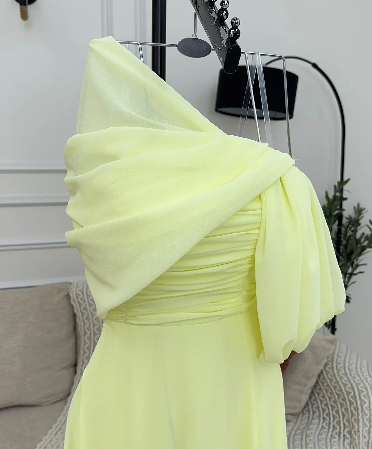 Aenyrst Saudi Elegant Yellow Prom Gown Women Pleated Chiffon Party Evening Dress Floor Length Special Occasion Gowns customized