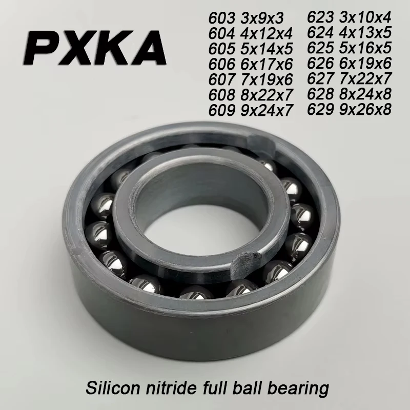 1pcs 603 604 605 606 607 608 609 SI3N4 silicon nitride full ball ceramic bearing 623 624 625 626 627 628 629 Corrosion-resistant