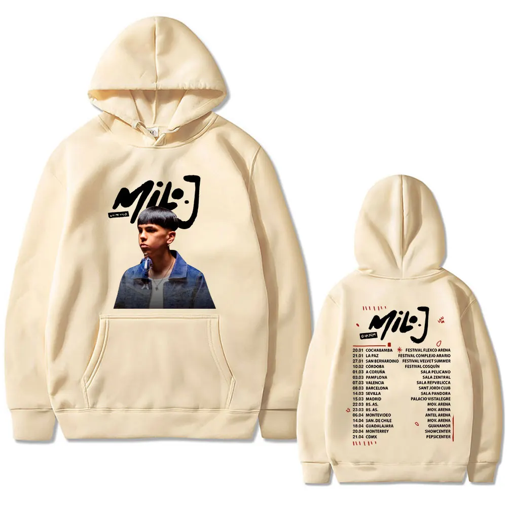 Rapper Milo J Concert Tour 2024 Hoodie Men Women Fashion Music Oversized Streetwear Unisex Vintage Hip Hop Hooded Sweatshirt