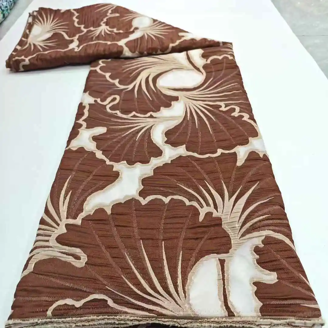 

2025 африканская, французская, нигерийская, элитная жаккардовая кружевная ткань для вышивки, свадебное платье невесты, шитье