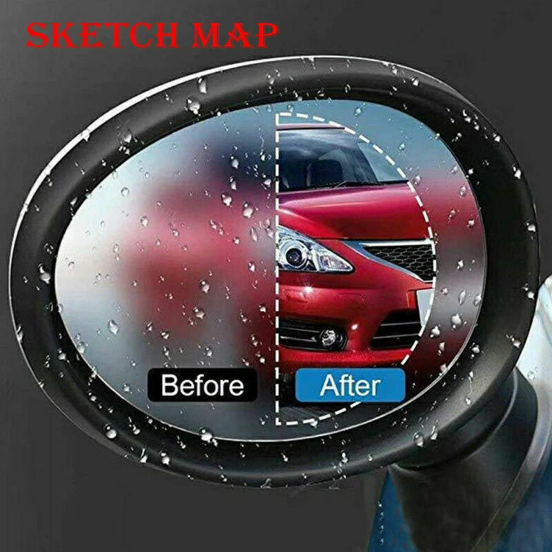 Car Rearview Mirror Rain Film Car Sticker Waterproof Anti-Fog Truck Clear Visible Rainproof Film Auto Window Rain Protector