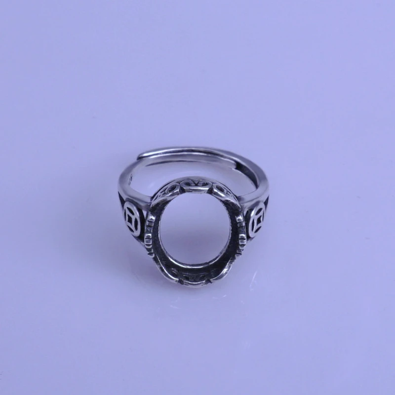 Solid 925 Marcasite Silver Setting Vinatge Style 11mm * 13mm Gemstone Ring Setting Wholesale Silver Jewelry DIY Supplier