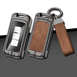 Leather Car Metal Key Case Cover For Mitsubishi Outlander Lancer 10 Pajero Sport L200 EX ASX RVR Eclipse Cross Colt Key Chain