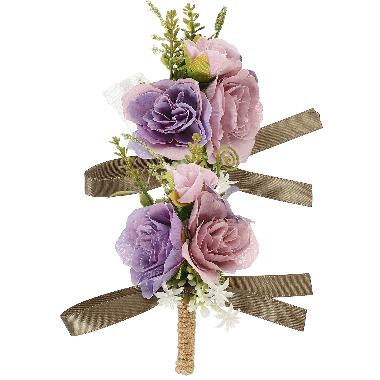 

1Set Wrist Corsage Set Artificial Flower Wristband for Bride Bridal Hand Flower Decor Rustic Wedding Accessories Supplies