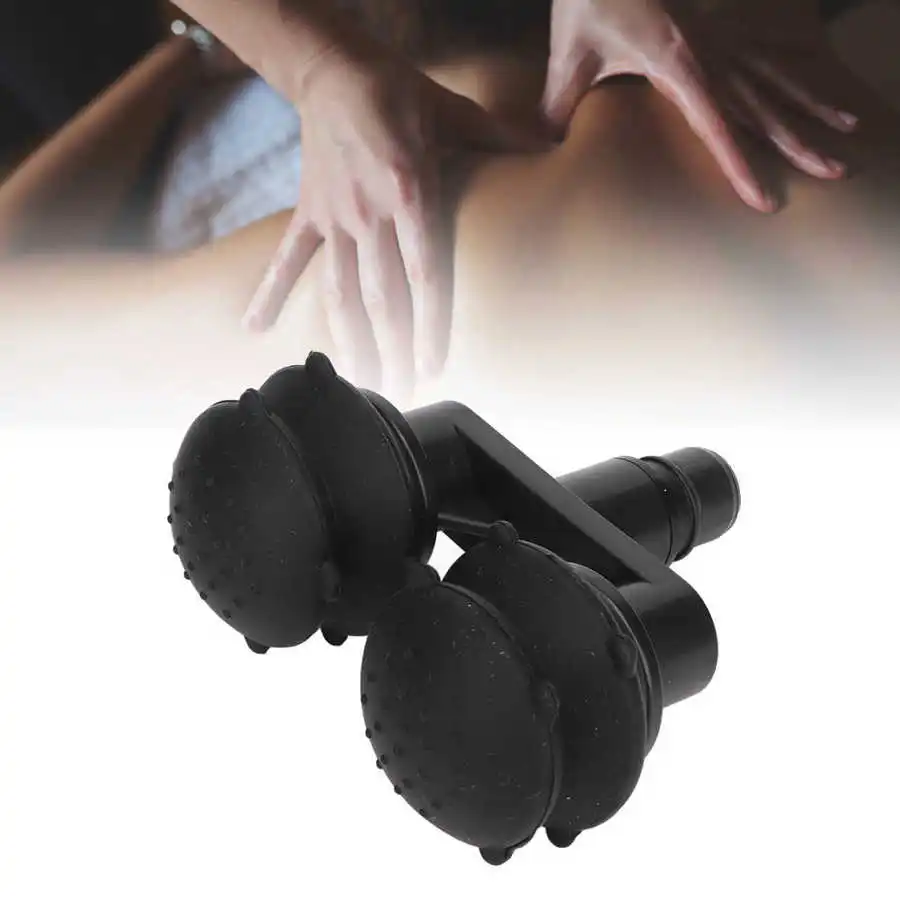 

0.7 Inch Outer Diameter Massager Replacement Head Silicone Odorless Muscle Relaxation Massage Accessory Head Black