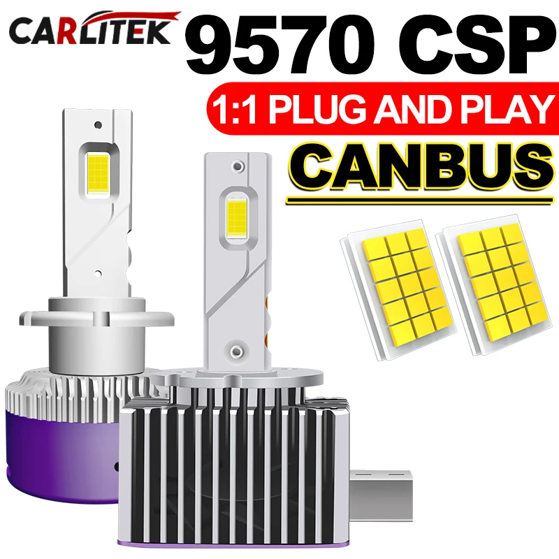 

CARlitek D1S D3S LED Canbus D2S D8S D1R D2R D3R Светодиодные лампы для фар 70 Вт 6000 К 30000LM Автоматические ксеноновые лампы Замена Plug & Play 12 В