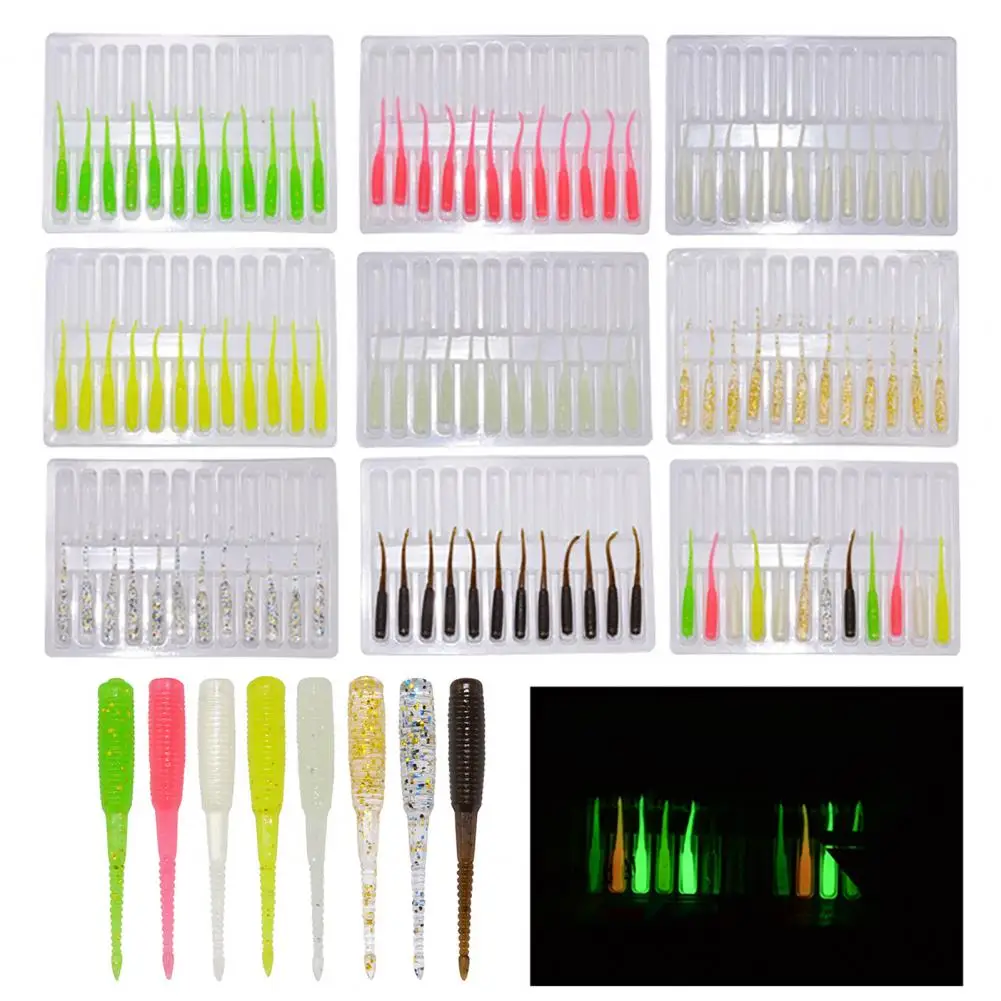 12 Pcs/Set 3.5cm/0.23g Fishing Lure Artificial Increased Fish Rate Realistic Simulation Design Bright Color Fishing Bionic Porta