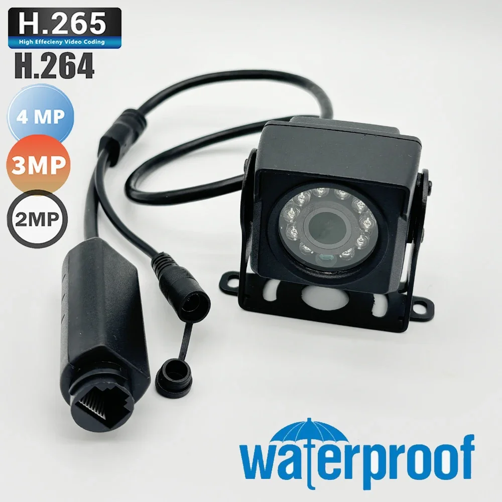 Waterproof 4MP POE IP Camera Outdoor POE H.265 H.264 Onvif Car Camera CCTV 3MP 940nm IR Night Vision Surveillance MINI Camera