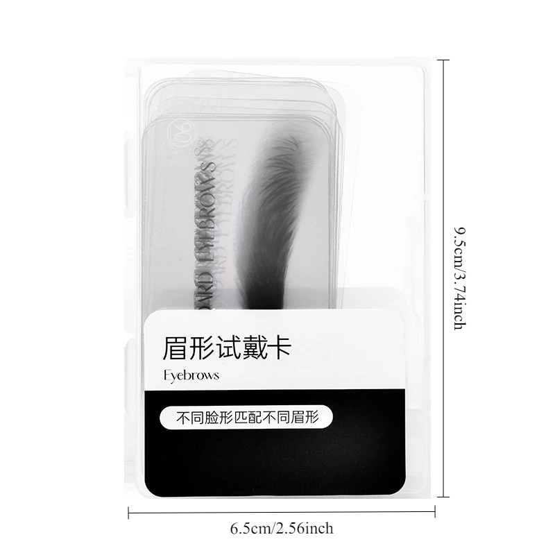6 Styles 12 Pcs Eyebrow Tattoo Trial Cards, Simulated Eyebrow Effect Stencil Kit for Brow Shaping & Microblading Display Tool