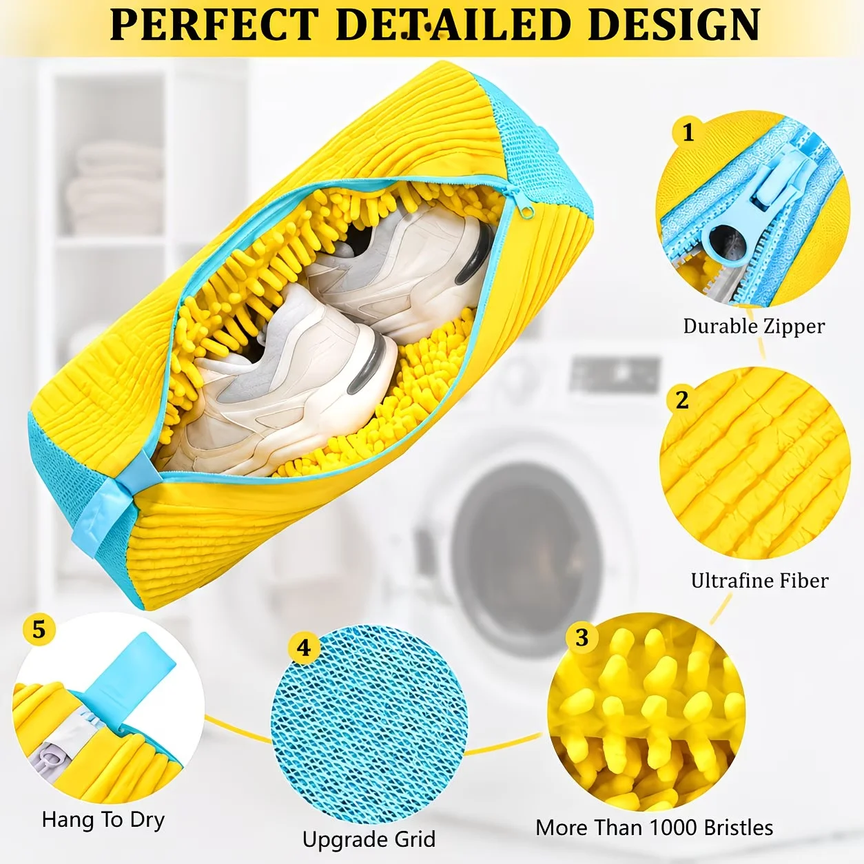 1 Stück Wäschesack für Waschmaschine und Trockner, geeignet für alle Schuhtypen (blau) Wäschesäcke