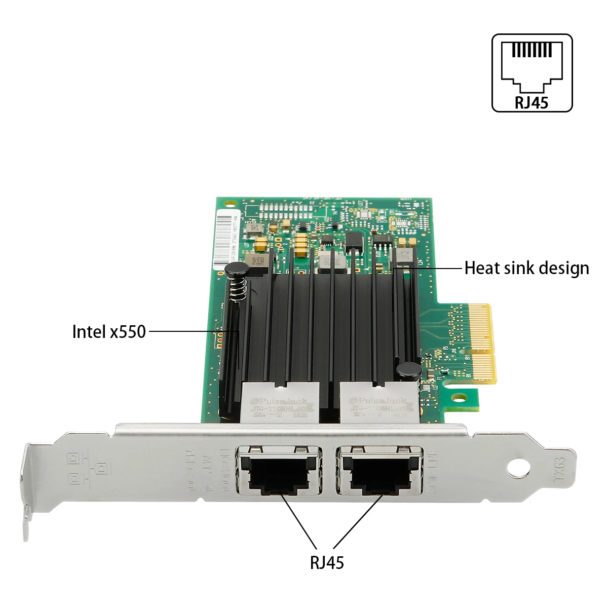 X550-T2 10GbE Dual Port PCIe x4 Kartu Jaringan Server dengan Intel X550 CHIP 4 RJ45 10G NIC 10 Gigabit Ethernet Adaptor Kartu untuk PC