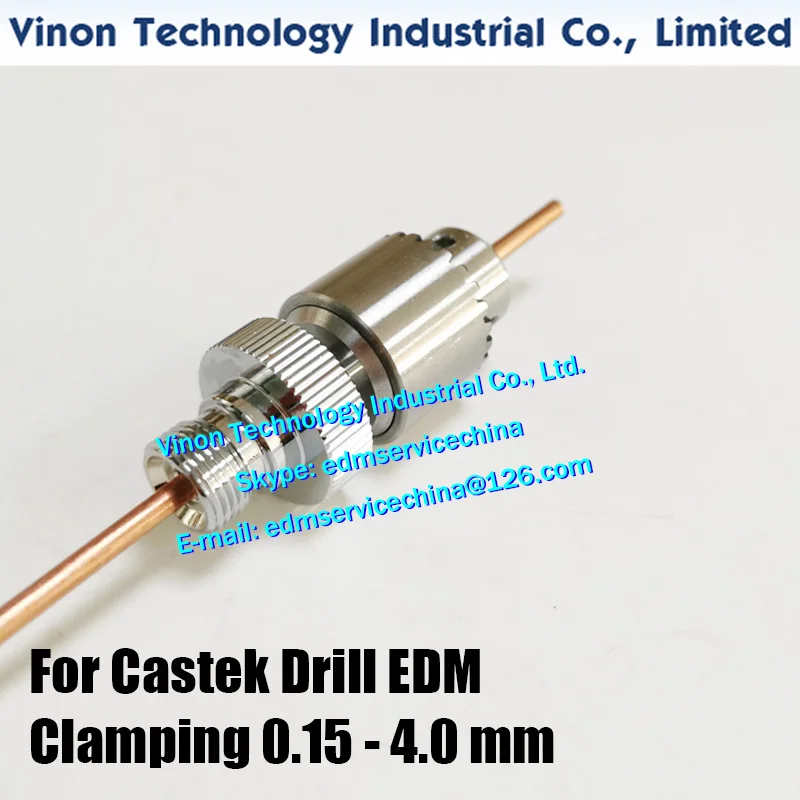 Castek Drill EDM Spanner Drill Chuck+Adapter Set for Clamping Tube Ø0.15-Ø4.0mm for Small Hole EDM Drilling Machine CASTEK