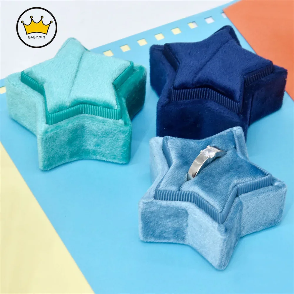 

Коробка для колец со звездой, держатель для ювелирных изделий, держатель для сережек, свадебная подарочная коробка, упаковочная коробка для ювелирного магазина