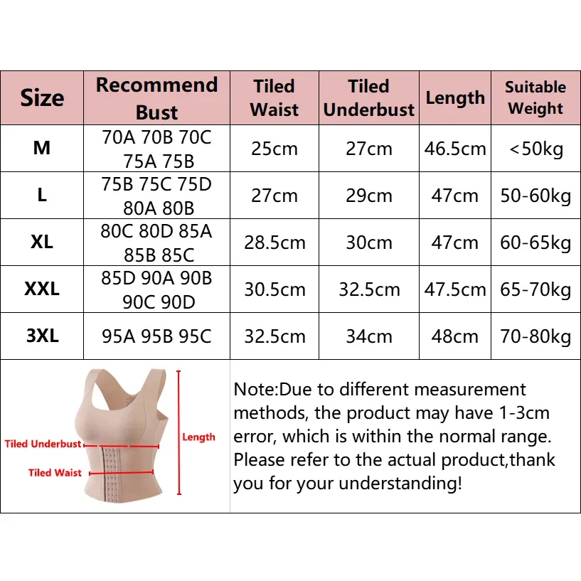 Waist Trainer Corset Shapewear Body Shaper Control Underwear Women Tank Top with Pads Posture Correct Girdle Vest