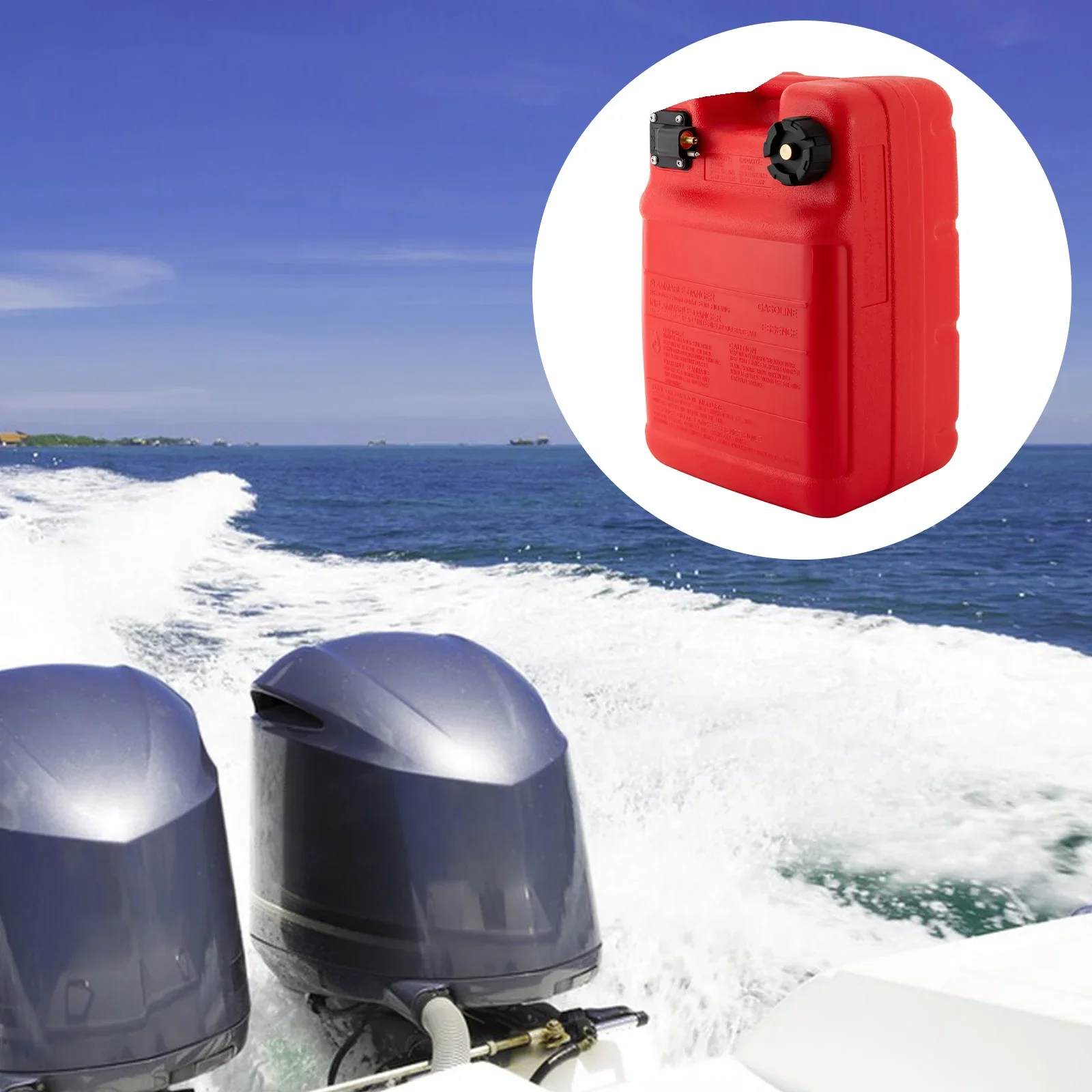 24L المحمولة 6 جالون محرك القارب الخارجي خزان الغاز خزان الوقود البحري الخارجي #3