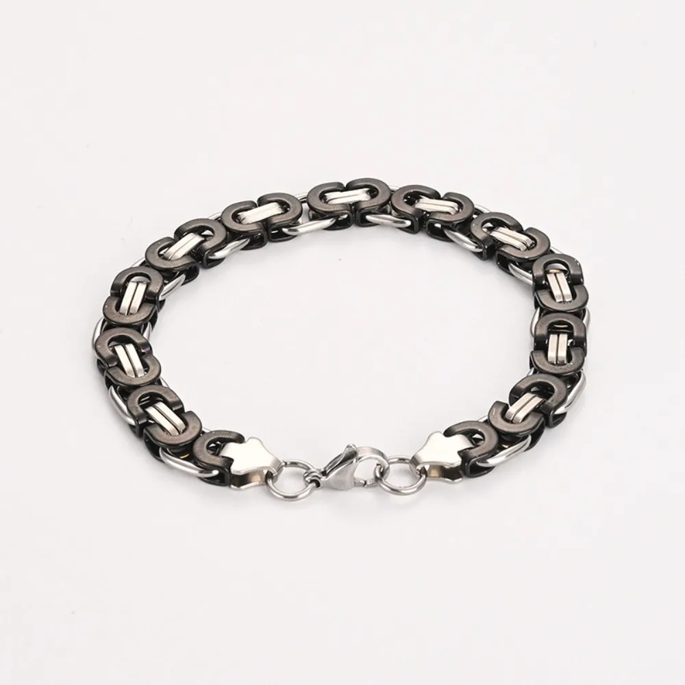 الهيب هوب التيتانيوم الصلب شقة الرجال سوار سوار فاسق الفولاذ المقاوم للصدأ مجوهرات شخصية الثقيلة مكتنزة