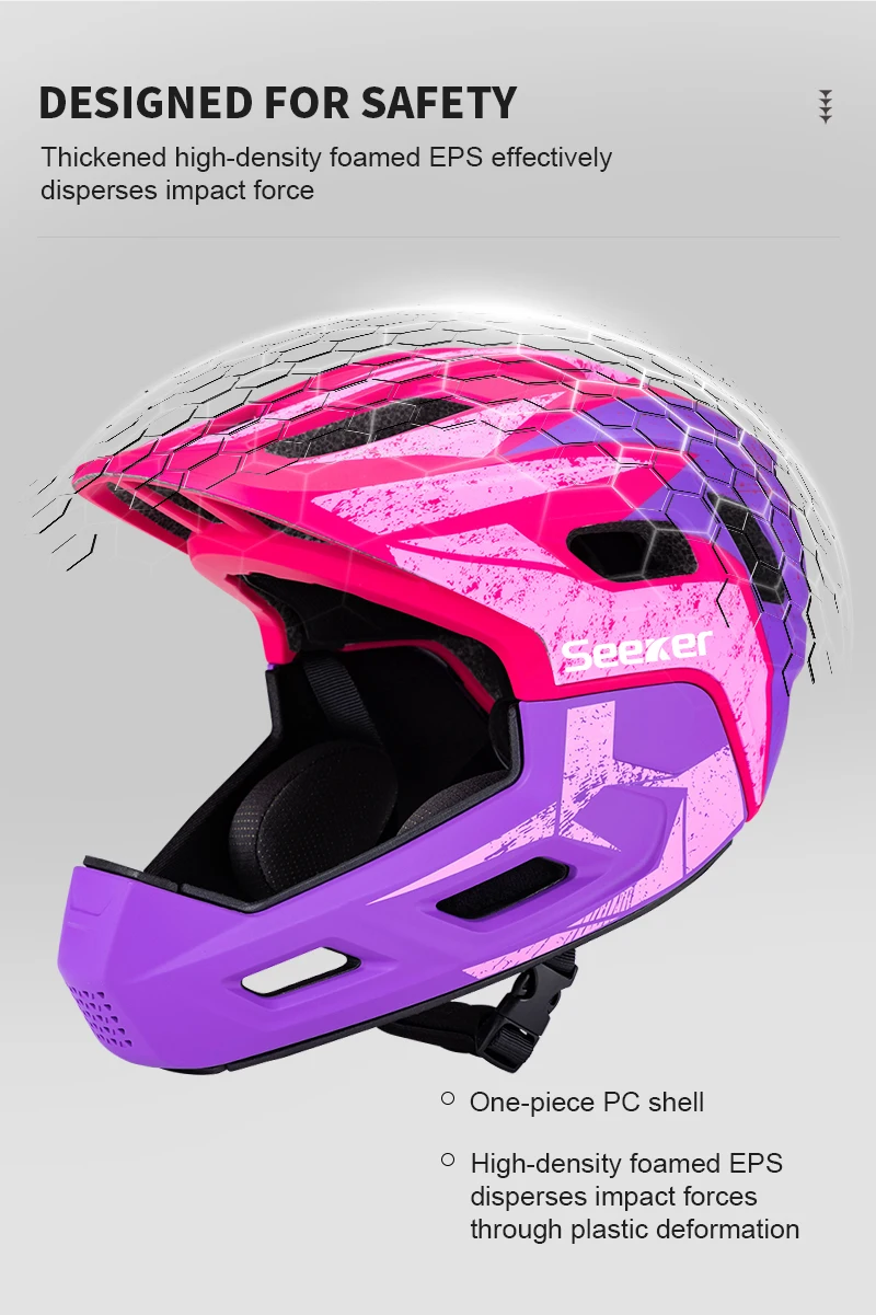 UMUSEEKER Kinder-Fahrrad-Vollgesichtshelm Cross-Country-Mountainbike-Schutzhelm Skateboard-Fahr-Schutzausrüstung – Detail 4