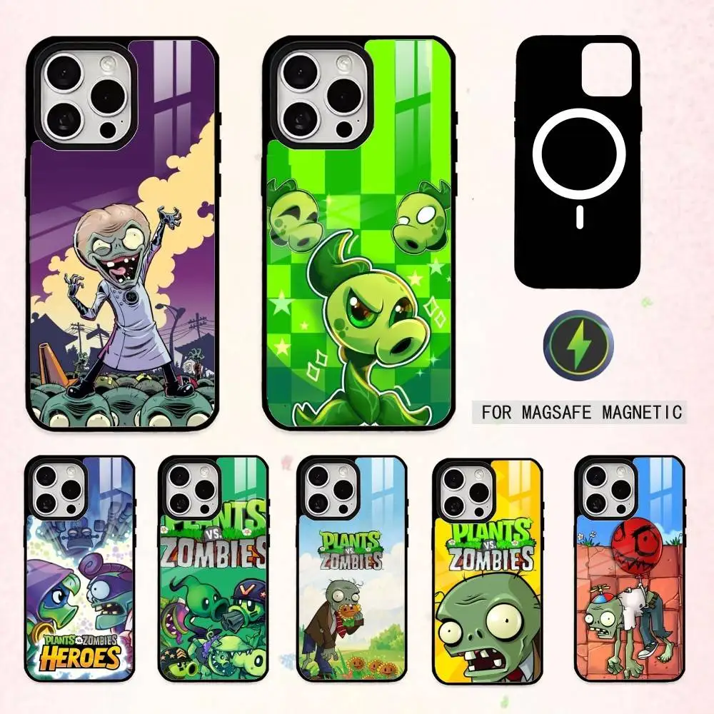 

P-Plants VS Z-Zombies Game Strategy Phone Case For iPhone17,16,15,14,13,12,11,Pro Max Magnetic For Magsafe Wireless Charging
