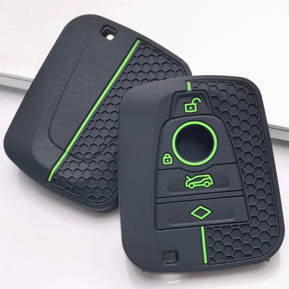 Silicone Car Remote Key Case Cover Holder Shell For BMW I3 I8 Series 2014 2015 2016 2017 2018 Protection Keychain Accessories view 4