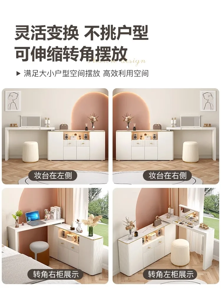 في عام 2023، خزانة المكتب الجديدة بجانب السرير هي خزانة تخزين المكياج بسيطة وحديثة.