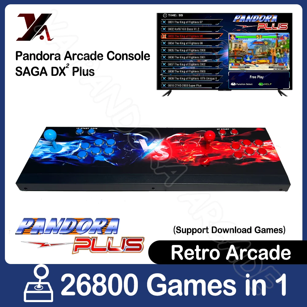 26800 in 1 Pandora SAGA DX2 Plus Retro Arcade Console Bartop 8 Way American Joystick Button Games Machine Support 720P